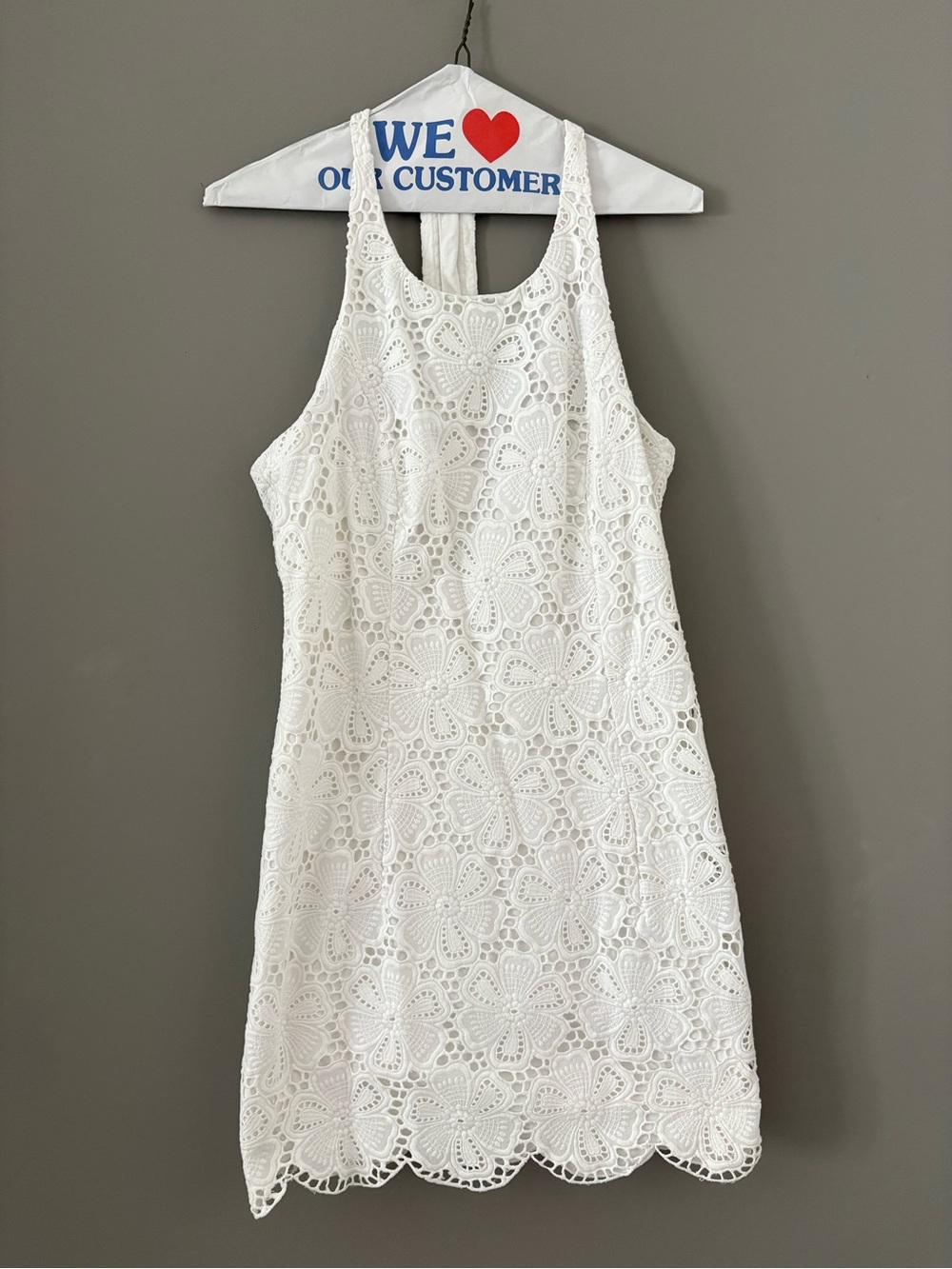 Lilly Pulitzer White Floral Eyelet Halter Dress